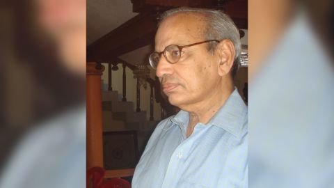 Anita Raghavan's father, Valayamghat Raghavan, in Kerala, India, around 2008.