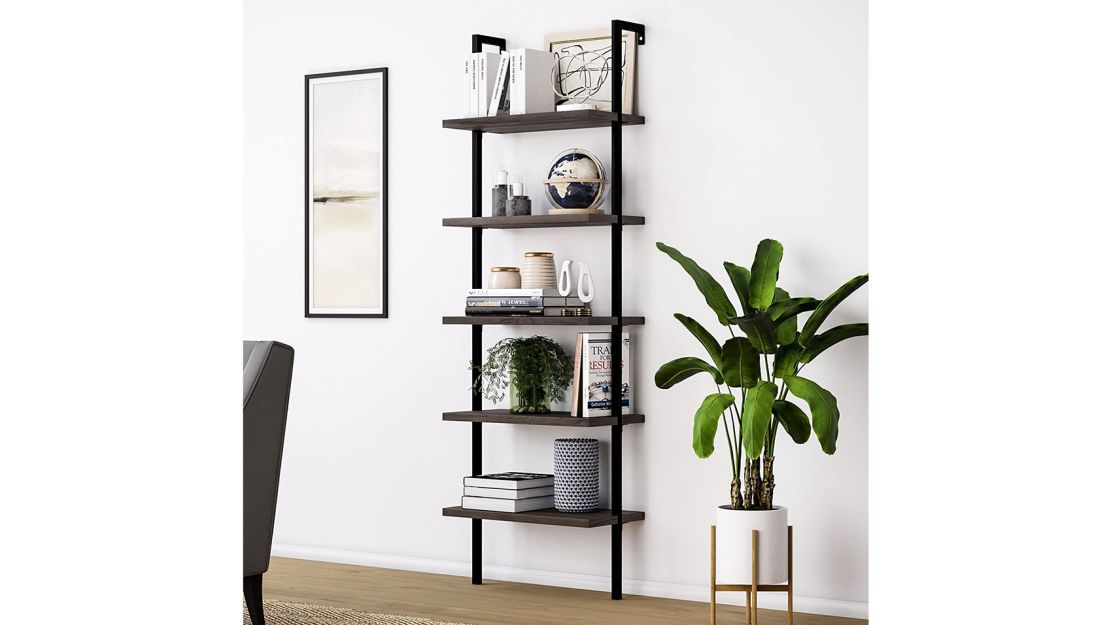 Nathan James Theo 5-Shelf Wood Modern Bookcase 