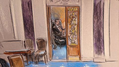 Sen. Tex Cruz, R-Texas, in a room next to the Senate chamber during day three of the impeachment trial, February 11, 2021.