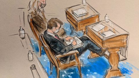 Sen. Josh Hawley, R-Mo., during day three of the Senate impeachment trial, February 11, 2021.