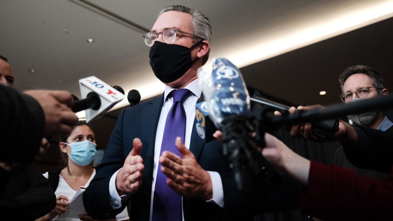 Philadelphia Commissioner Al Schmidt speaks to the media about the vote counting process in the state of Pennsylvania on November 4, 2020 in Philadelphia, Pennsylvania.