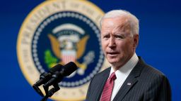 President Joe Biden speaks about his administration's response to the coup in Myanmar in the South Court Auditorium on the White House complex, Wednesday, Feb. 10, 2021, in Washington. (AP Photo/Patrick Semansky)