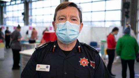 Steve Apter, the deputy chief fire officer for the county of Hampshire, leads the team of firefighters who have now been trained as vaccinators.