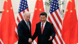 BEIJING, CHINA - DECEMBER 04:  Chinese President Xi Jinping (R) shake hands with   U.S Vice President Joe Biden (L) inside the Great Hall of the People on December 4, 2013 in Beijing, China. U.S Vice President Joe Biden will pay an official visit to China from December 4 to 5.  (Photo by Lintao Zhang/Getty Images)