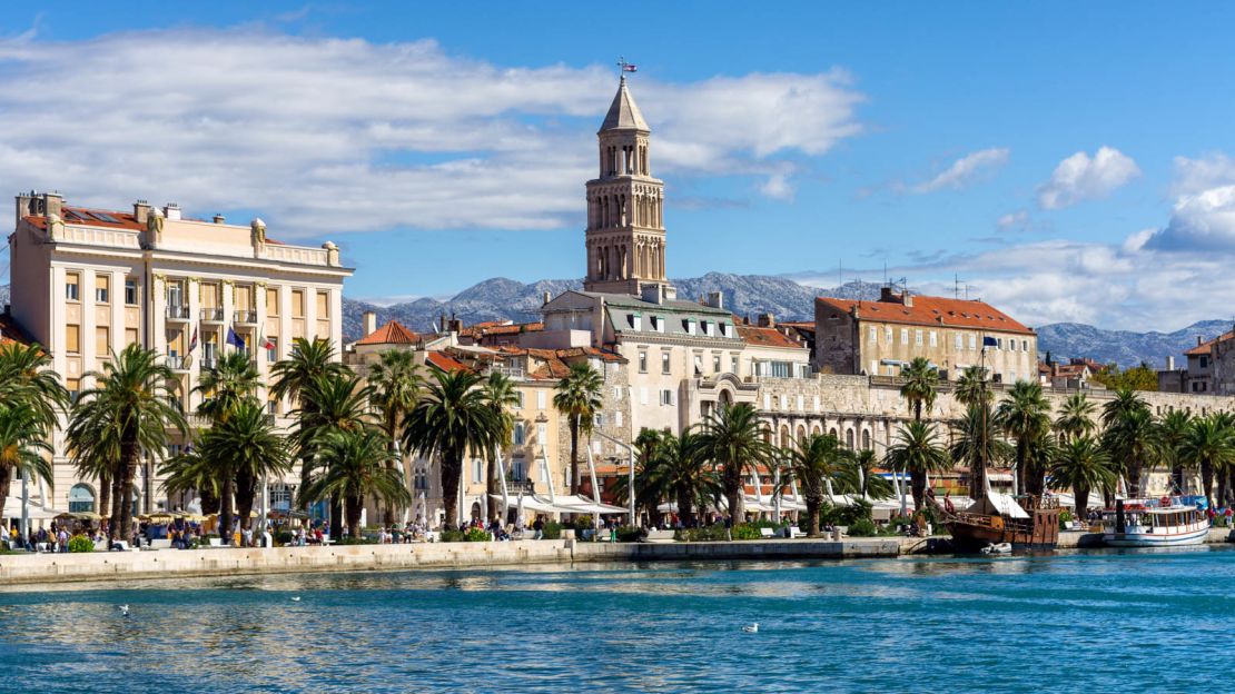 Split, on the Dalmatian coastline, is a popular destination for travelers.