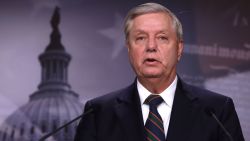 WASHINGTON, DC - JANUARY 07:  U.S. Sen. Lindsey Graham (R-SC) speaks during a news conference at the U.S. Capitol January 7, 2021 in Washington, DC. Sen. Graham condemned the pro-Trump mob's action of storming the Capitol the day before.  (Photo by Alex Wong/Getty Images)