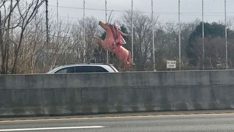 Statue of Confederate General and leader of the Ku Klux Klan, Nathan Bedford Forrest, on the property of the late Bill Dorris.