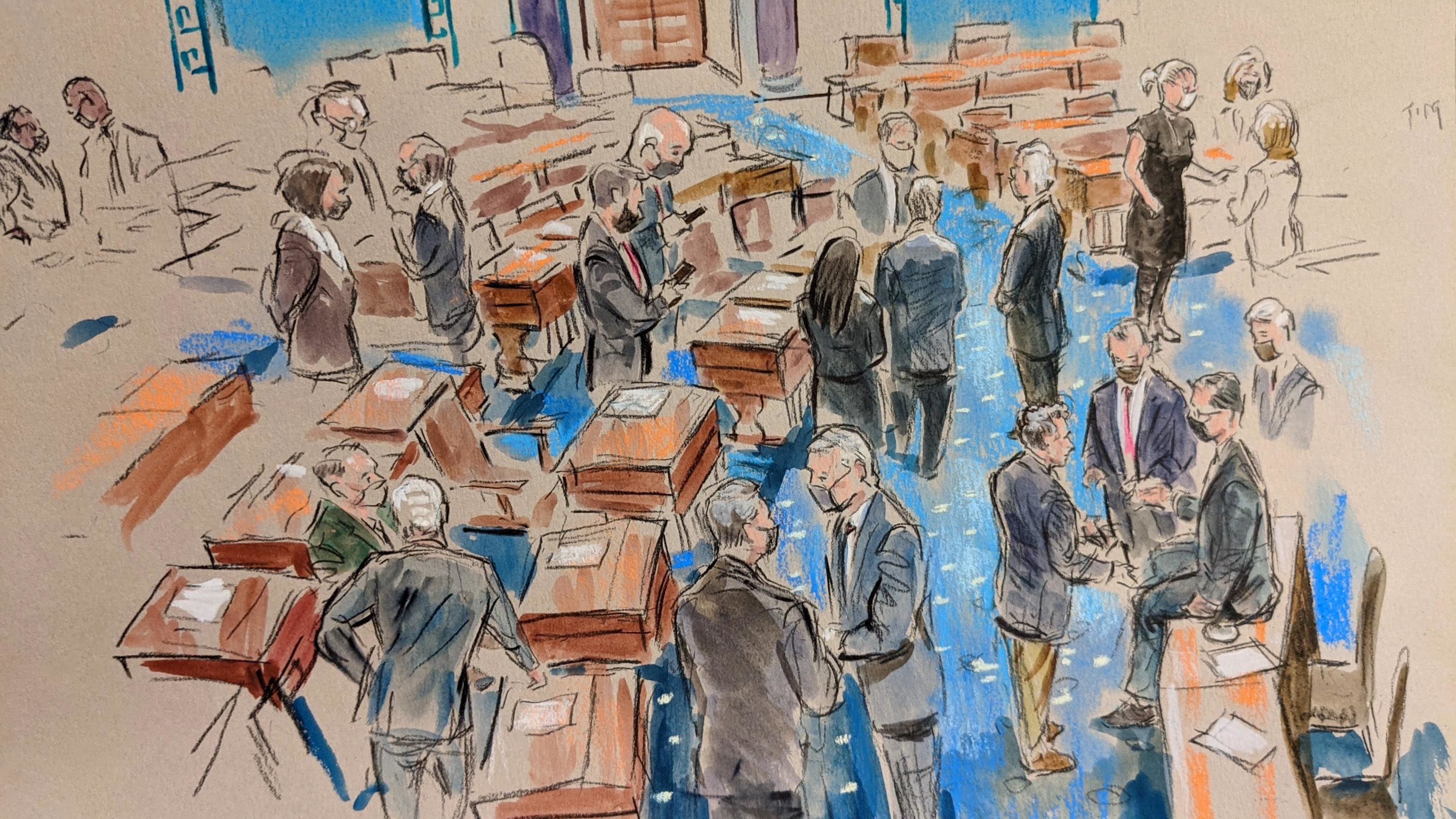 Inside The Senate Sketches From A Dramatic Day 5 Of The Trump Impeachment Trial Cnn Politics