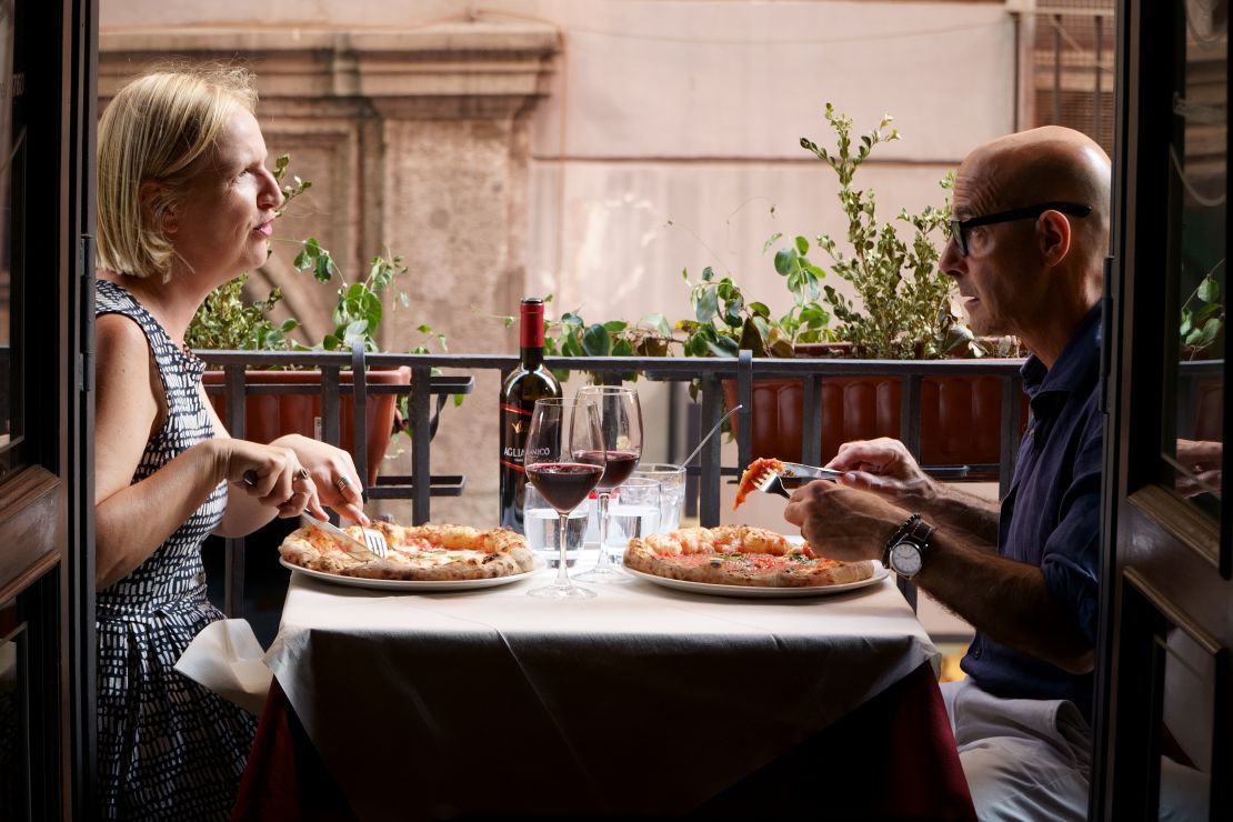 Stanley Tucci speaks with professor Elisabetta Moro about the history of pizza in Naples.