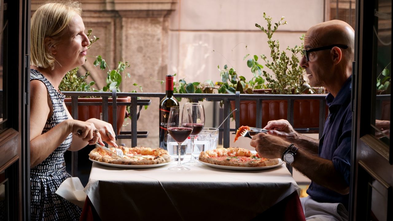 Stanley Tucci speaks with professor Elisabetta Moro about the history of pizza in Naples.
