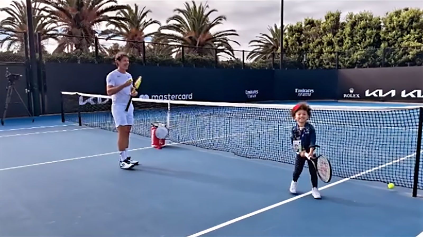 Serena Williams shares video of her 3-year-old daughter Olympia training  with tennis coach Patrick Mouratoglou