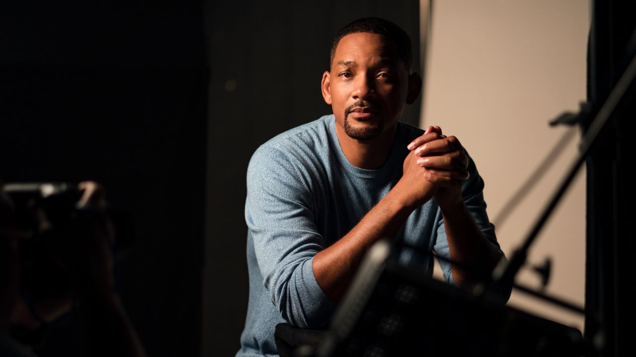 Will Smith is shown on the set of "Amend: The Fight for America."