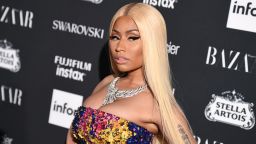 Nicki Minaj attends Harper's BAZAAR Celebration of 'ICONS By Carine Roitfeld' at The Plaza Hotel presented by Infor, Laura Mercier, Stella Artois, FUJIFILM and SWAROVSKI on September 8, 2017 in New York City. / AFP PHOTO / ANGELA WEISS        (Photo credit should read ANGELA WEISS/AFP via Getty Images)