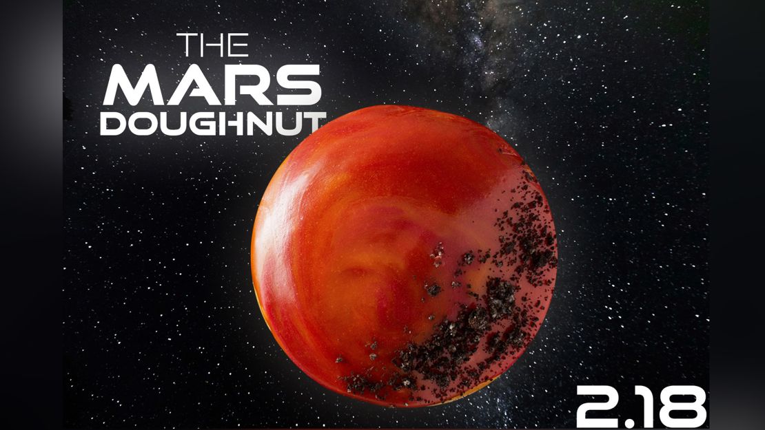 Krispy Kreme's Mars doughnut celebrates NASA's Perseverance rover and its upcoming landing on Mars.