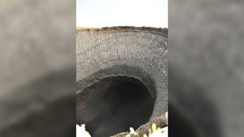 The crater is 30 meters deep. Scientists made a 3D model of it by using images taken by a drone.