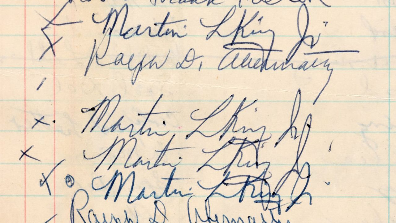 Birmingham jail ledger signed by Martin Luther King Jr.
