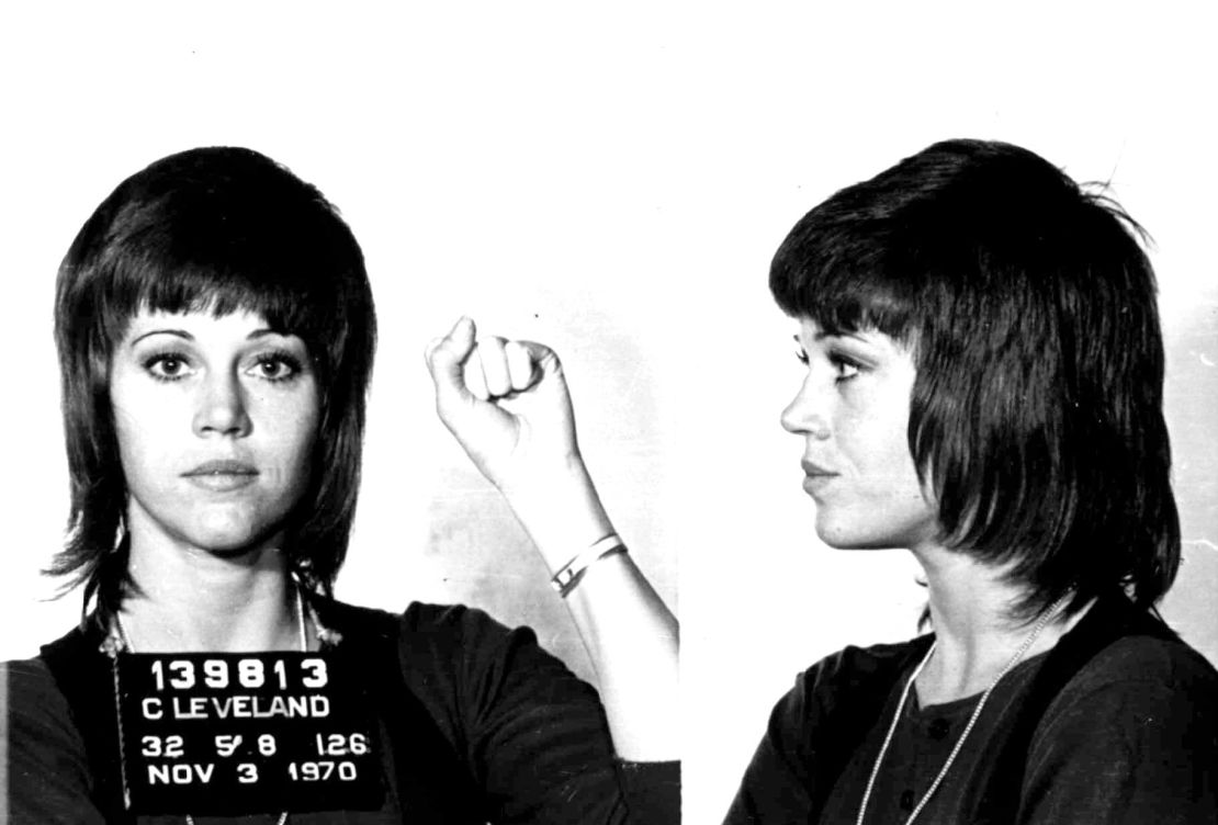 Fonda's haircut and defiant fist became a symbol for protest.