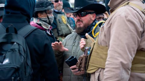 Rhodes was outside the Capitol on January 6. He said he did not enter the building.