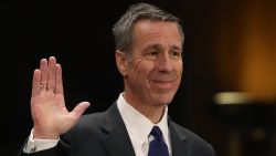Arne Sorenson, CEO of Marriott International, is sworn in during a Senate Homeland Security and Governmental Affairs Committee hearing on Capitol Hill, March 7, 2019 in Washington, DC. The committee heard testimony on investigations examining private sector data breaches. (Photo by Mark Wilson/Getty Images)