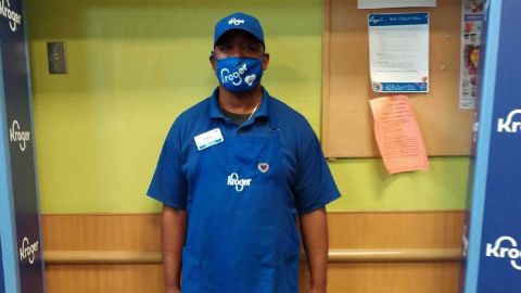 Eric Nelson, a Kroger worker in Cincinnati, Ohio, says he's worried about catching the coronavirus at work and is frustrated Ohio has not yet made grocery workers eligible to recieve the vaccine.
