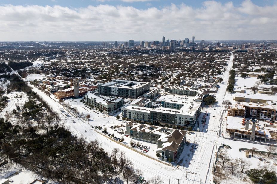 Austin, Texas, is blanketed in snow on Monday.