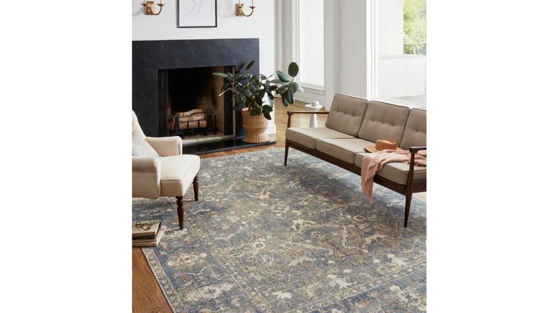 Chris Loves Julia x Loloi Rosemarie Oriental Sand/Lagoon Area Rug