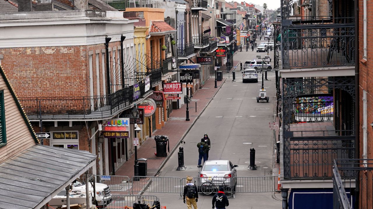 Bourbon Street was mostly empty on Mardi Gras Day on February 16, 2021. 