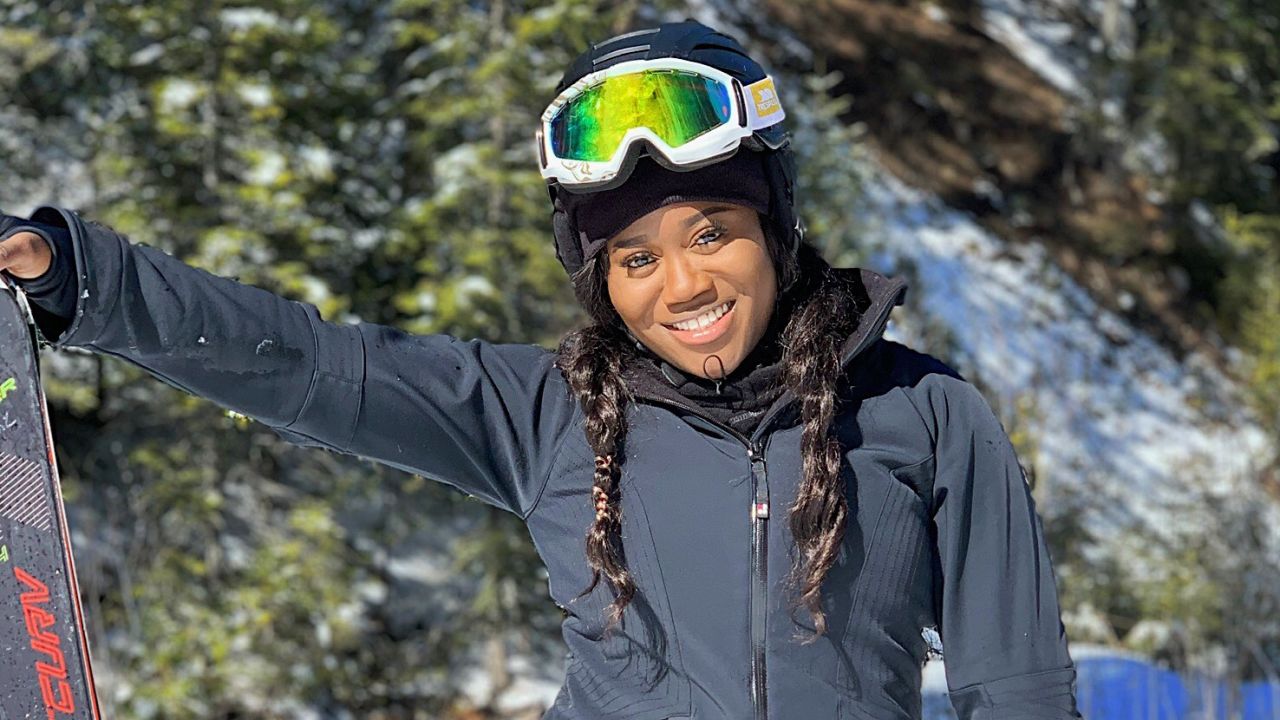Blessing Ekairia, a Mount Noire co-founder, shows off her ski gear.