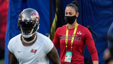 Tampa Bay Buc's strength and conditioning coach Maral Javadifar at Super Bowl 55.