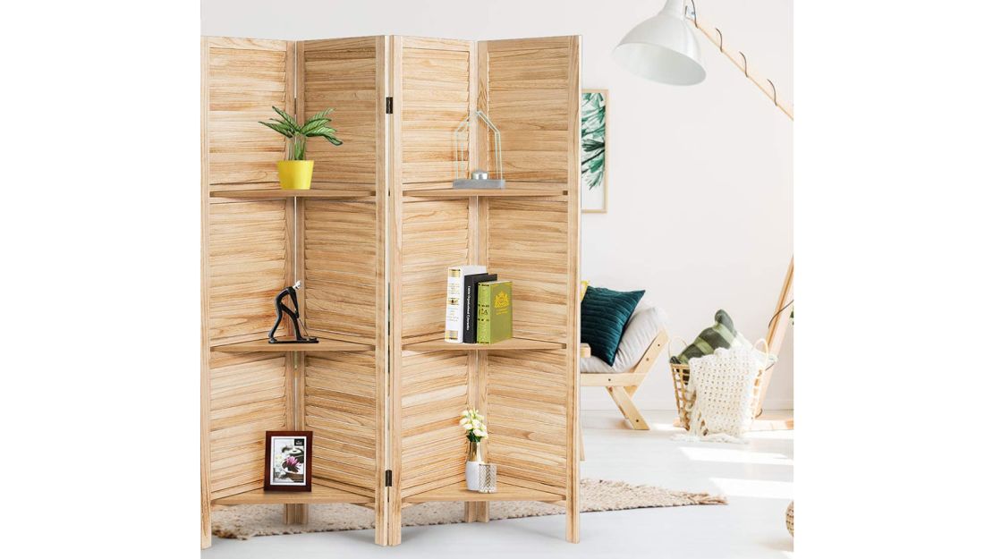 Giantex 4-Panel Wood Room Divider 