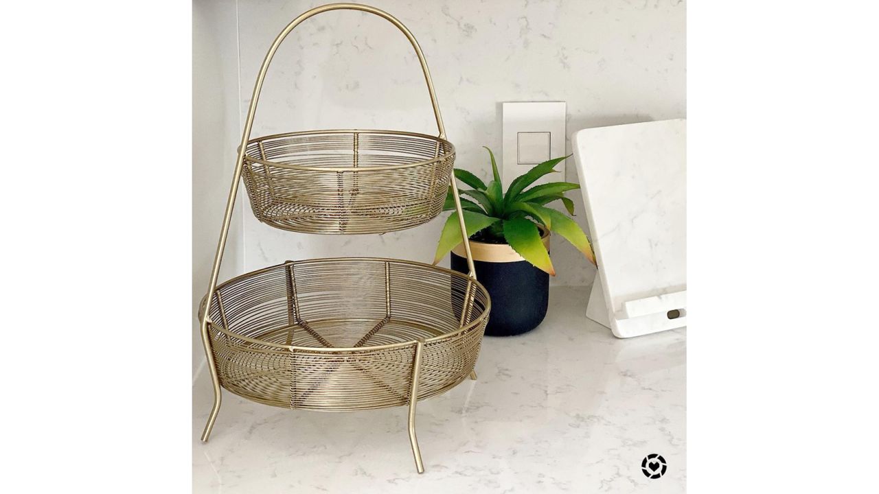 Threshold 2-Tier Gold-Plated Wire Basket