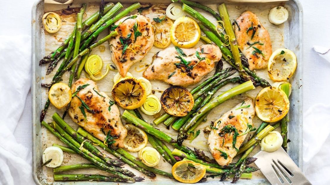 Tarragon Chicken (Or Tofu) With Asparagus, Lemon and Leeks