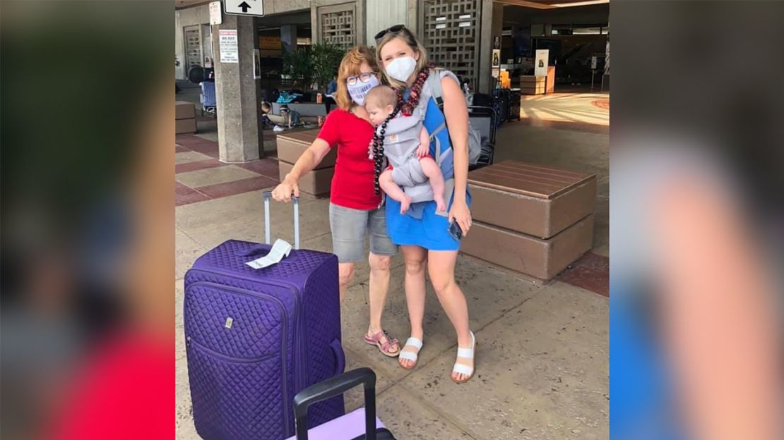 Allie Smith, right, with her son, Luke, and grandmother, Gloria, in Hawaii. 