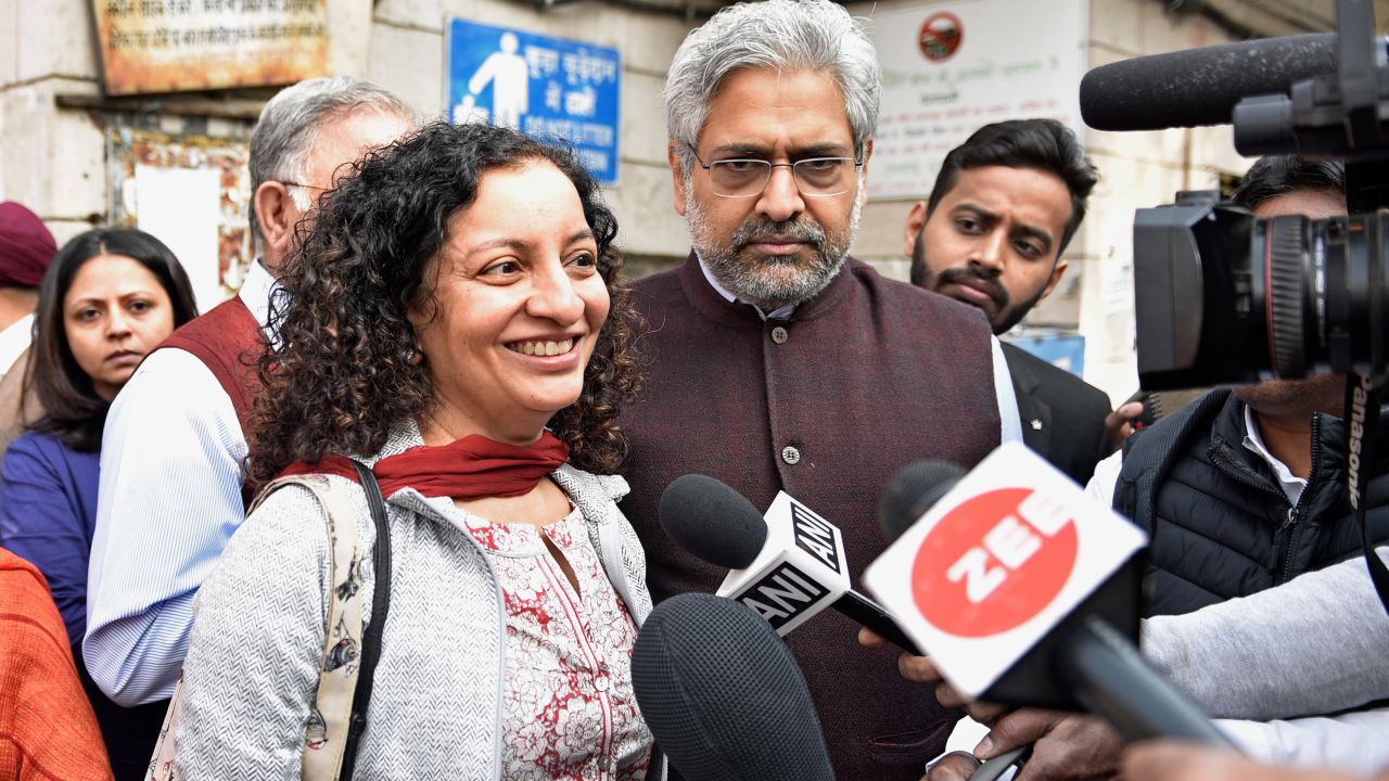 Priya Ramani after getting bail in her defamation case on February 25, 2019, in New Delhi, India.