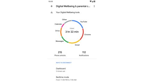 android digital wellbeing screen