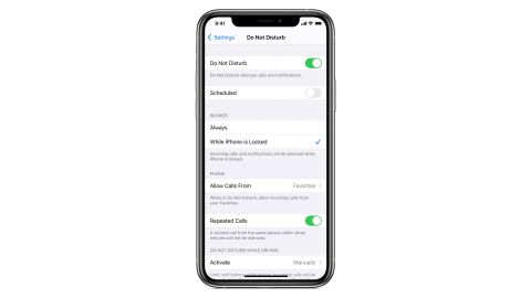 apple iphone do not disturb settings