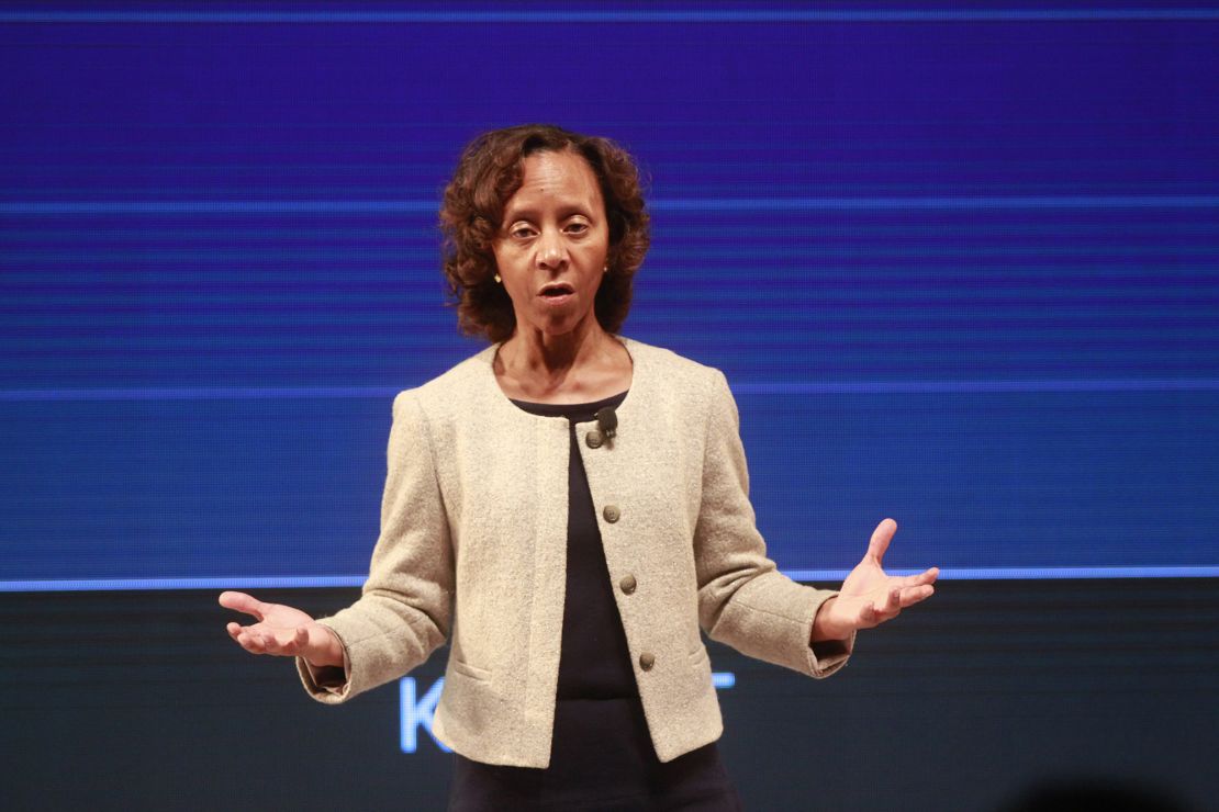 Marian Croak, a Google vice president who has been named to lead the development of responsible AI at the company, addressed a gathering during a Google event, on December 16, 2015 in New Delhi, India.