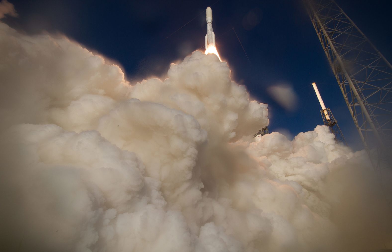 A United Launch Alliance Atlas V rocket, carrying the Perseverance rover, launches from Cape Canaveral, Florida, in July 2020.