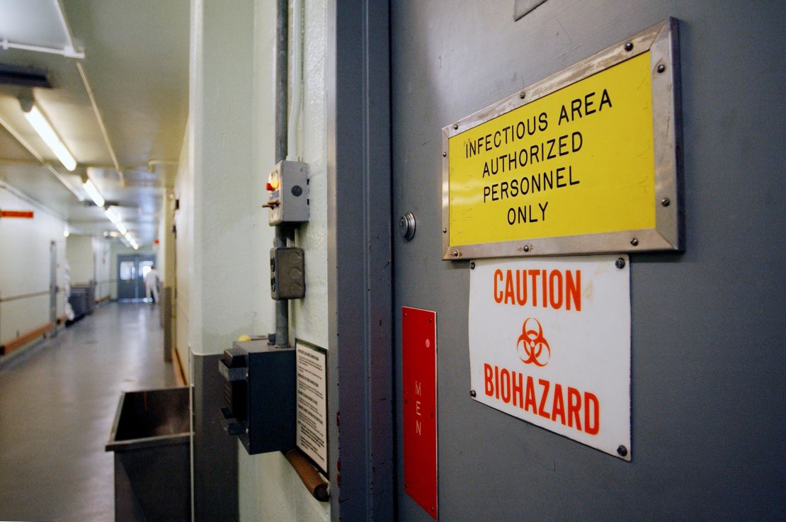 A file photo of a research lab at the US Army Medical Research Institute of Infectious Diseases at Fort Detrick. 