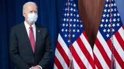 US President Joe Biden waits to speak during a visit to the Pentagon in Washington, DC, February 10, 2021.