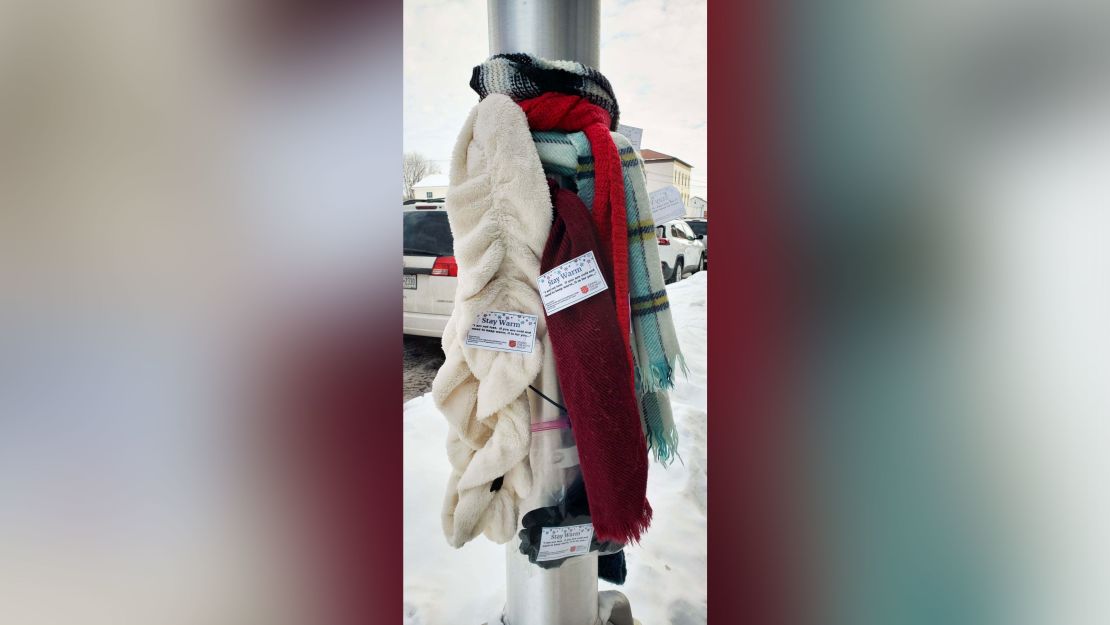 In 2021, the Salvation Army tied winter weather items to Poughkeepsie, New York's light poles for those who might have needed them.