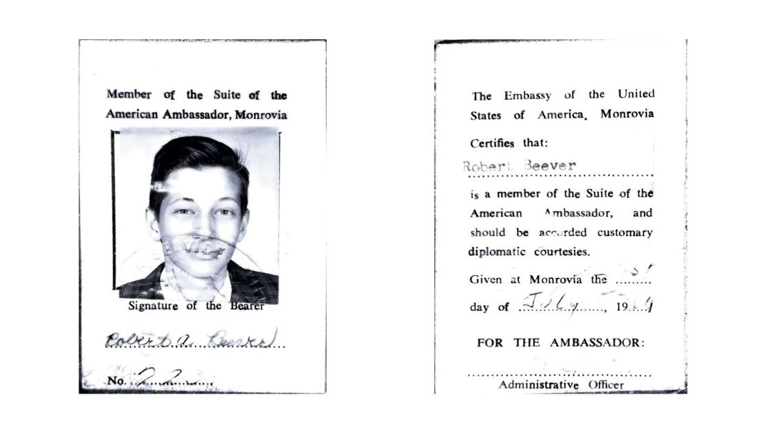 Beever was 15 when he first started writing to Kuparinen. Here's his Liberia ID card from the time.