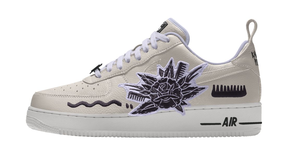 Combs feature in this Air Force 1 sneaker design by Poppy, a 2019 Nike release.