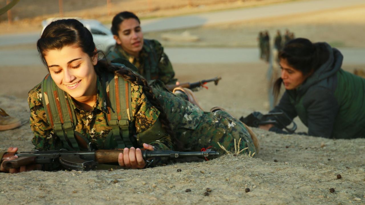 Young women training to join the YPJ in northeastern Syria, 2018.