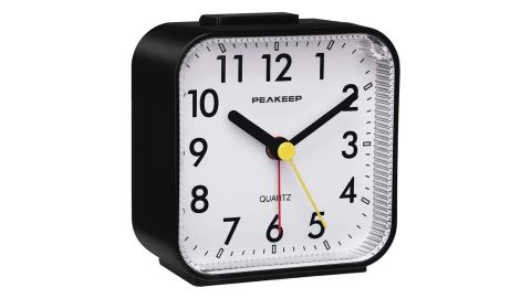 Peakeep Small Battery-Operated Analog Travel Alarm Clock