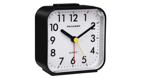 Peakeep Small Battery-Operated Analog Travel Alarm Clock