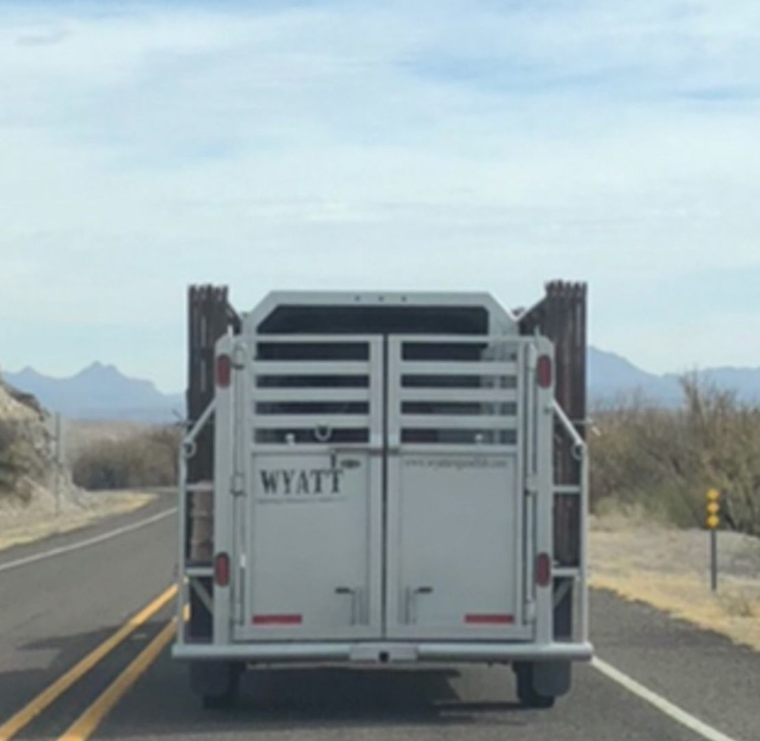 A trailer with "WYATT" written on the back reminded Sandy Tolan and his wife, Andrea Portes, of why they were driving across the United States.