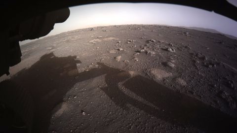 This is the first color image released from Perseverance on the Martian surface. 