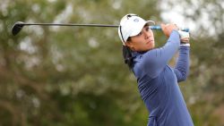 HOUSTON, TEXAS - DECEMBER 11: Danielle Kang of the United States plays her shot from the 12th tee during the second round of the 75th U.S. Women's Open Championship at Champions Golf Club Jackrabbit Course on December 11, 2020 in Houston, Texas. (Photo by Carmen Mandato/Getty Images)
