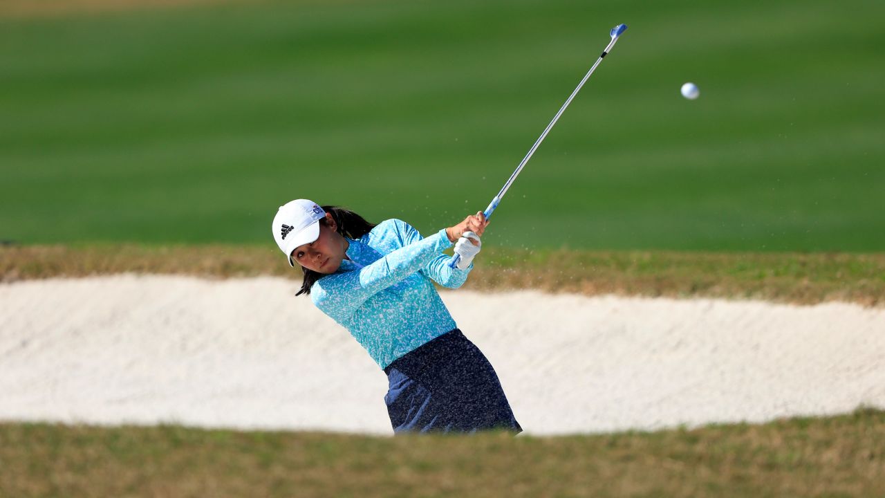 Kang plays a shot from the fourth hole during the final round of the Diamond Resorts Tournament on January 24, 2021.